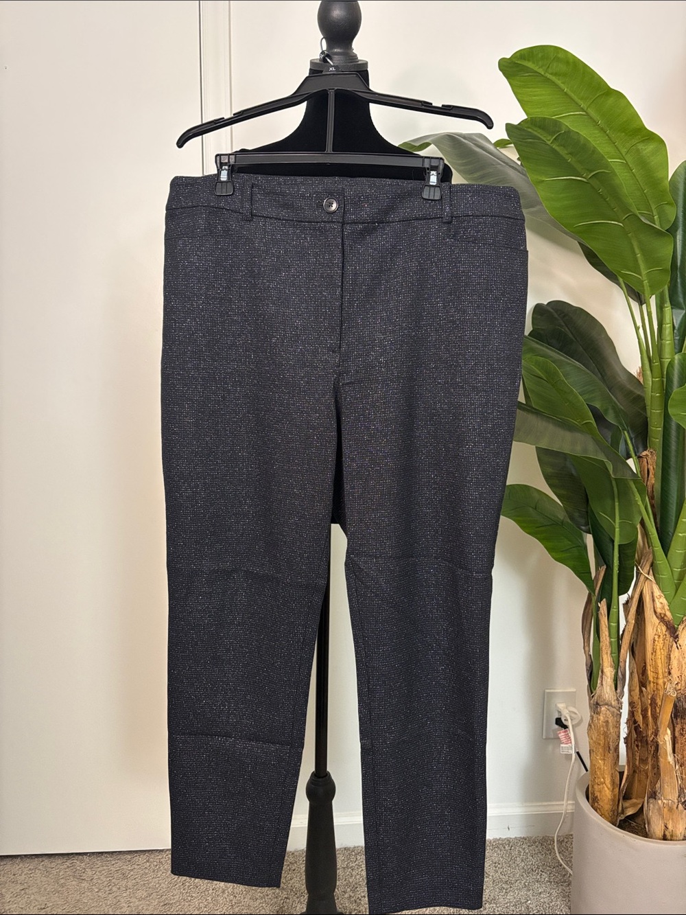 LOFT Black Sparkle Ankle Pants